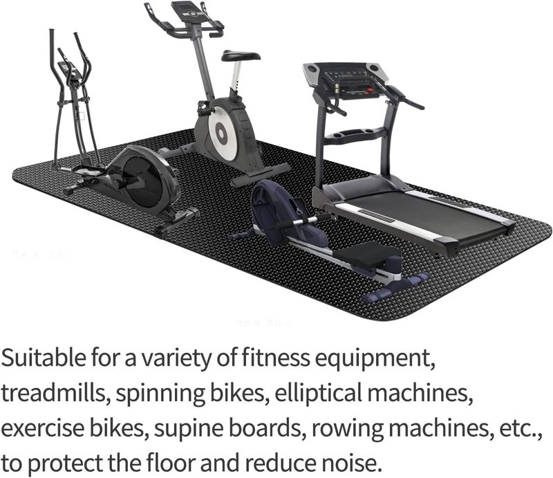 TONINT Large Exercise Mat,Exercise Equipment Mat,Treadmill Mat, Exercise Bike Mat, Workout Mats for Home Gym Mats Gym Flooring Rubber Workout Mat Fitness Mat Large Yoga Mat Cardio Mat for Weightlifting, Jump Rope, Non-slipping - Image 3
